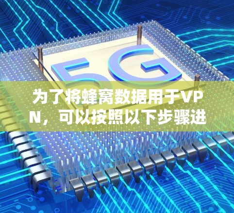 为了将蜂窝数据用于VPN，可以按照以下步骤进行操作