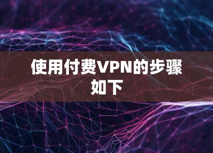 使用付费VPN的步骤如下