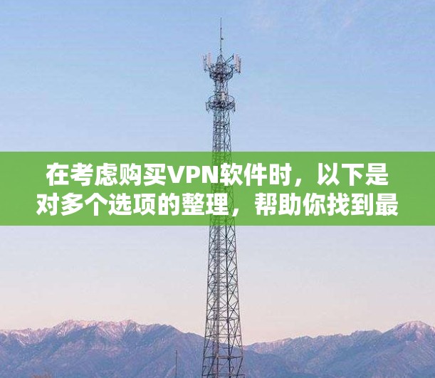 在考虑购买VPN软件时，以下是对多个选项的整理，帮助你找到最适合你的选择