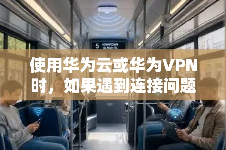 使用华为云或华为VPN时，如果遇到连接问题，可能与华为云的网络基础设施或配置有关。华为云的5G网络覆盖范围和带宽可能与用户的实际情况不同，因此需要根据实际情况调整配置