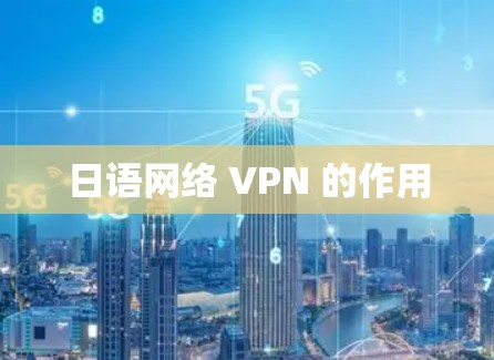 日语网络 VPN 的作用