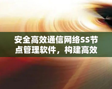 安全高效通信网络SS节点管理软件，构建高效可靠通信网络的关键手段