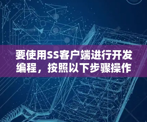 要使用SS客户端进行开发编程，按照以下步骤操作