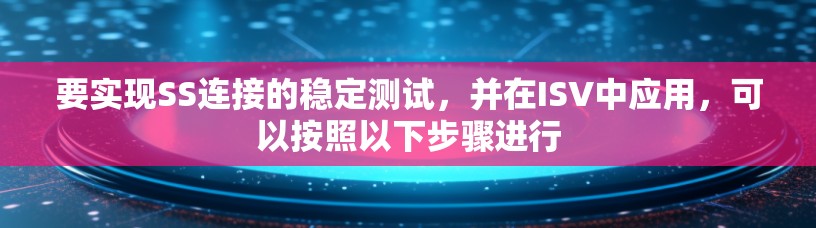 要实现SS连接的稳定测试，并在ISV中应用，可以按照以下步骤进行