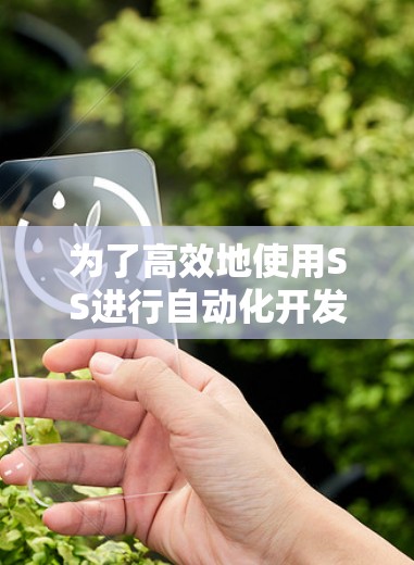 为了高效地使用SS进行自动化开发，以下是一个分步骤的指南